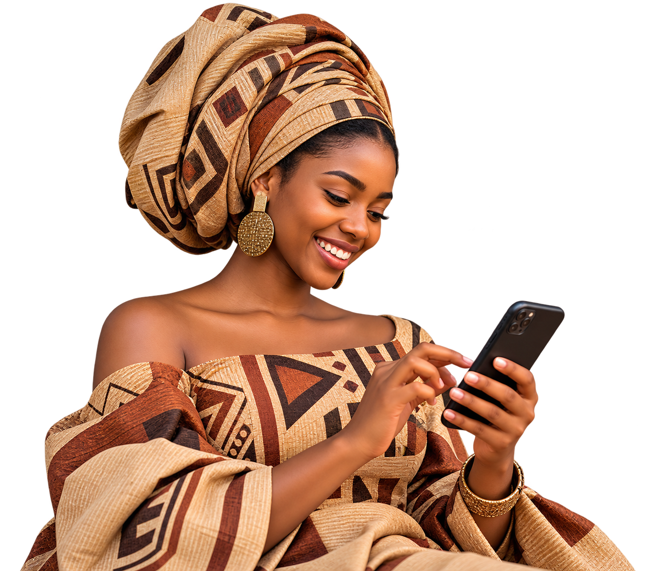 Femme utilisant son téléphone